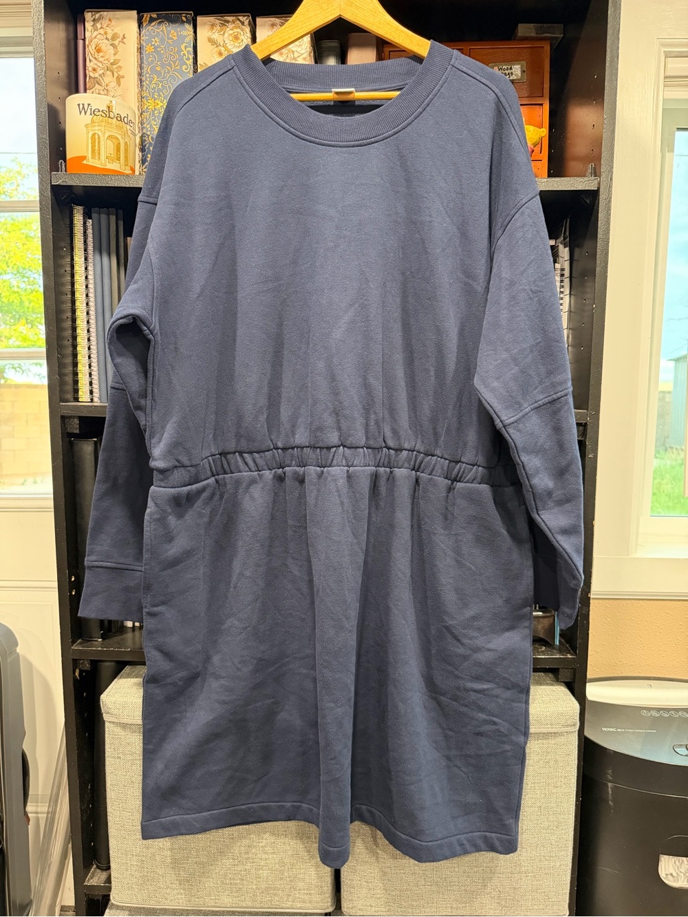 Amazon Essentials Navy Long Sleeve Casual Pull-On Dress